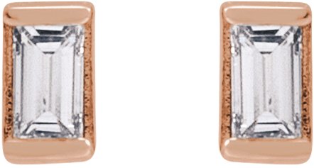Alternative view of Straight Baguette Channel-Set Stud Earrings