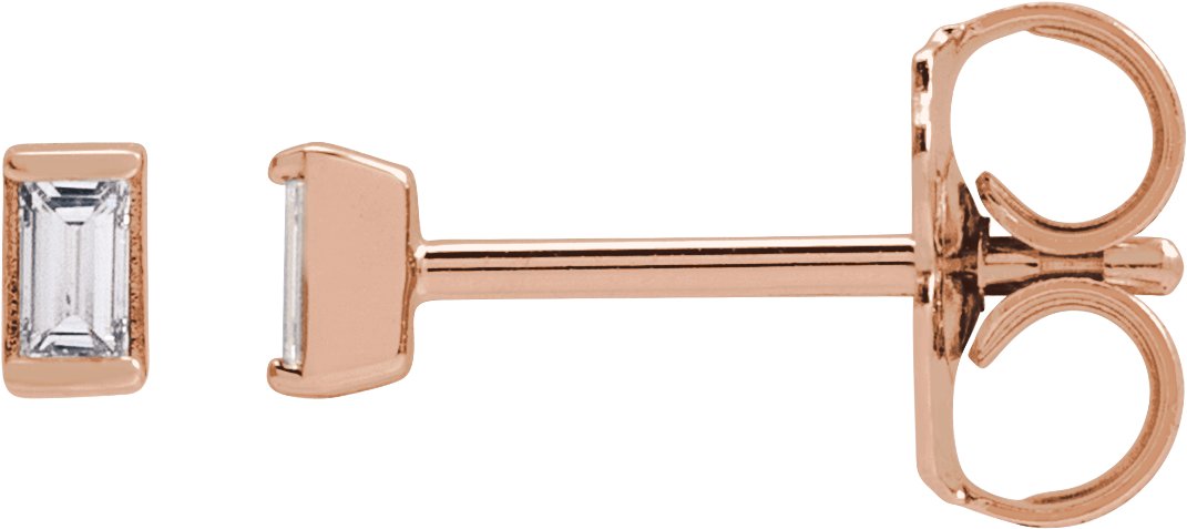 Straight Baguette Channel-Set Stud Earrings