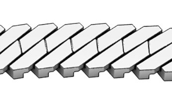 Herringbone chain consists of flat and thin segments of metal. The individual links overlap each other in an intricate manner.