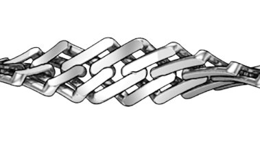 Singapore chain appears delicate, but its strong soldered links make it extremely durable. It is a twisted chain linking pattern that is a combination of a rope chain and a curb chain.