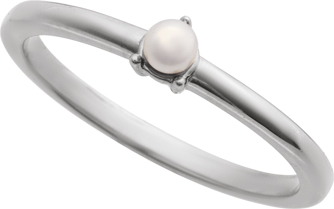 Cultured White Seed Pearl Ring view 4