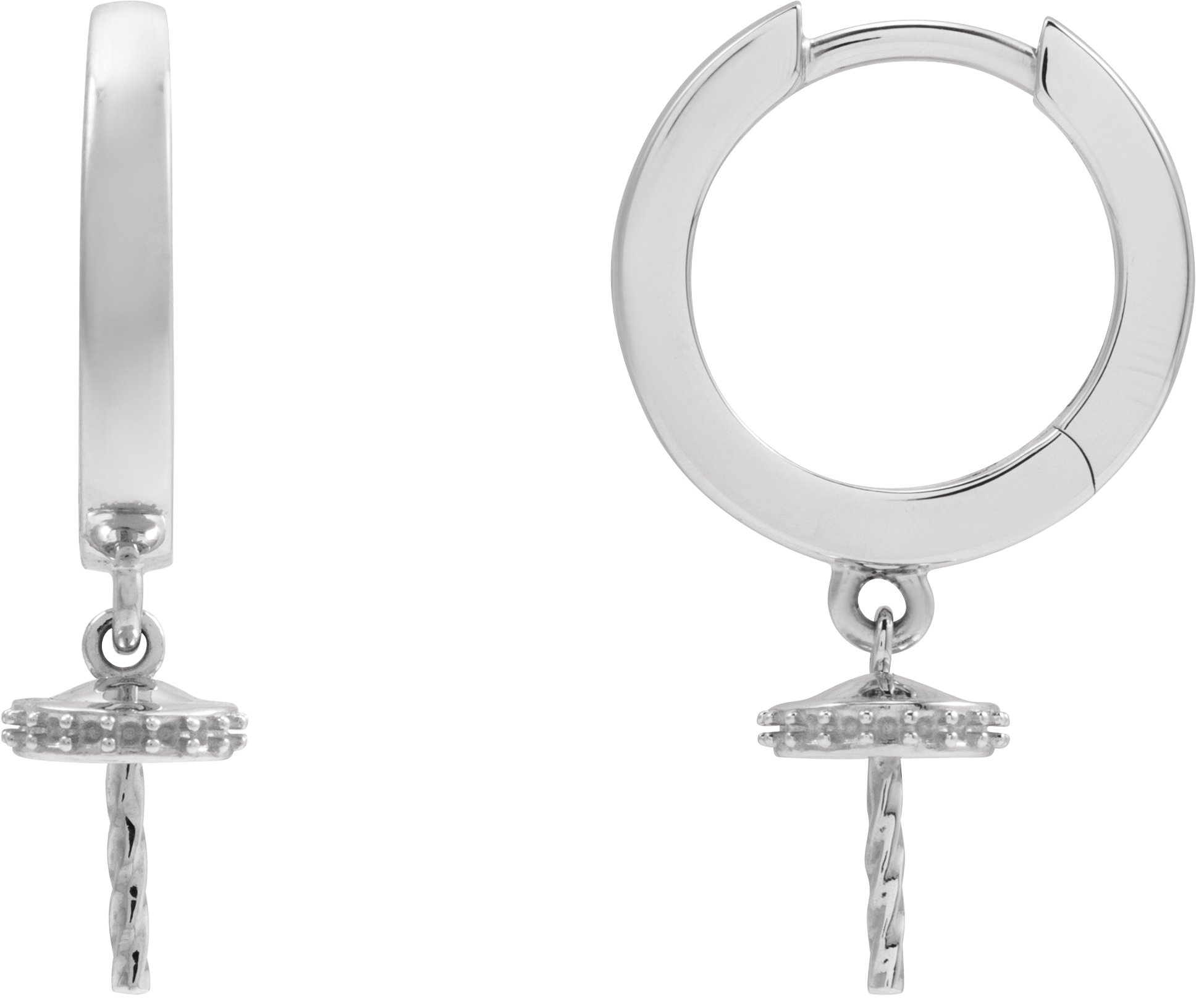 Accented Pearl Hoop Earrings