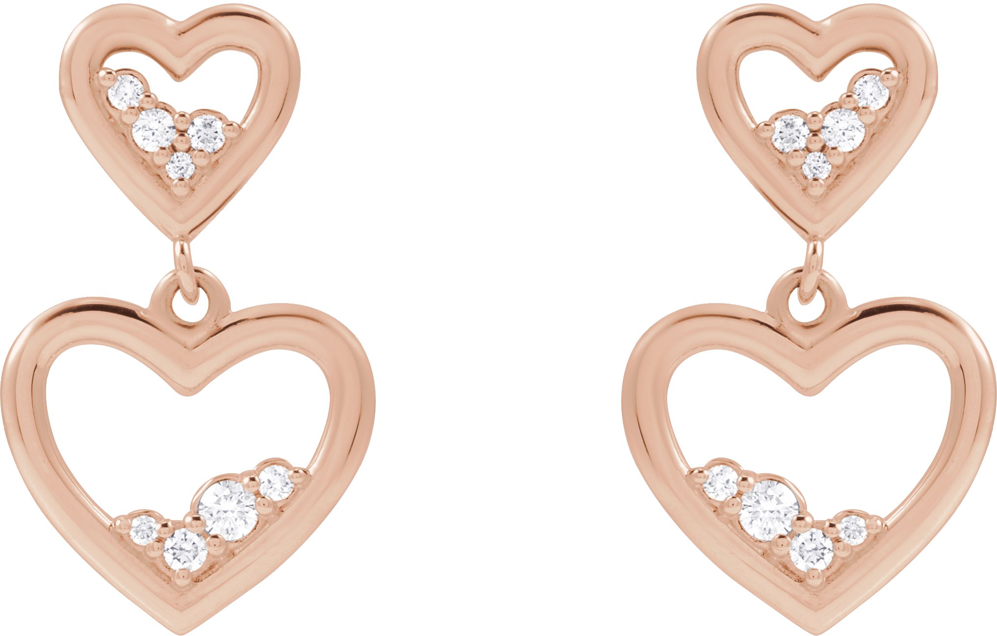 Alternative view of Accented Heart Earrings