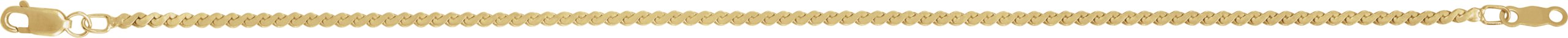 14K Yellow 1.7 mm Serpentine 7 Chain