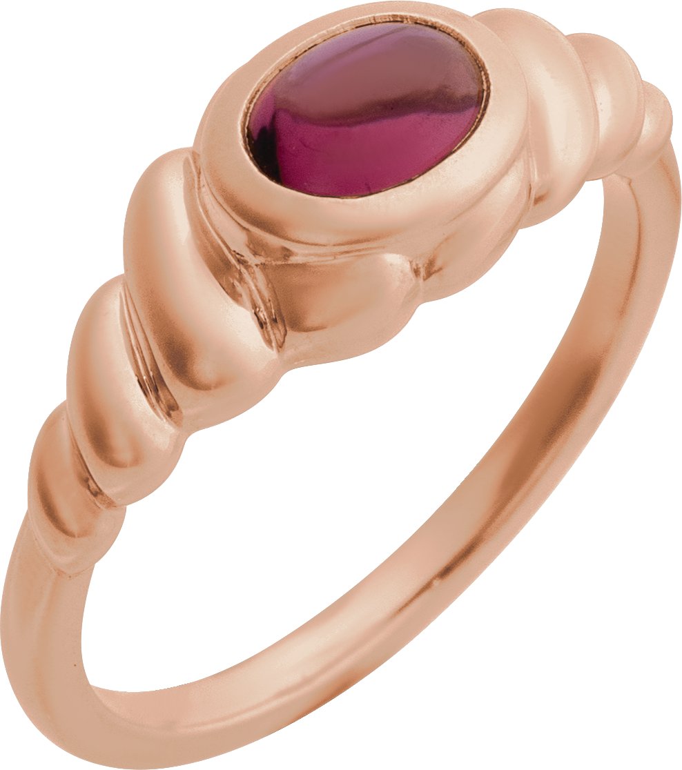 Bezel-Set Puffed Cabochon Ring