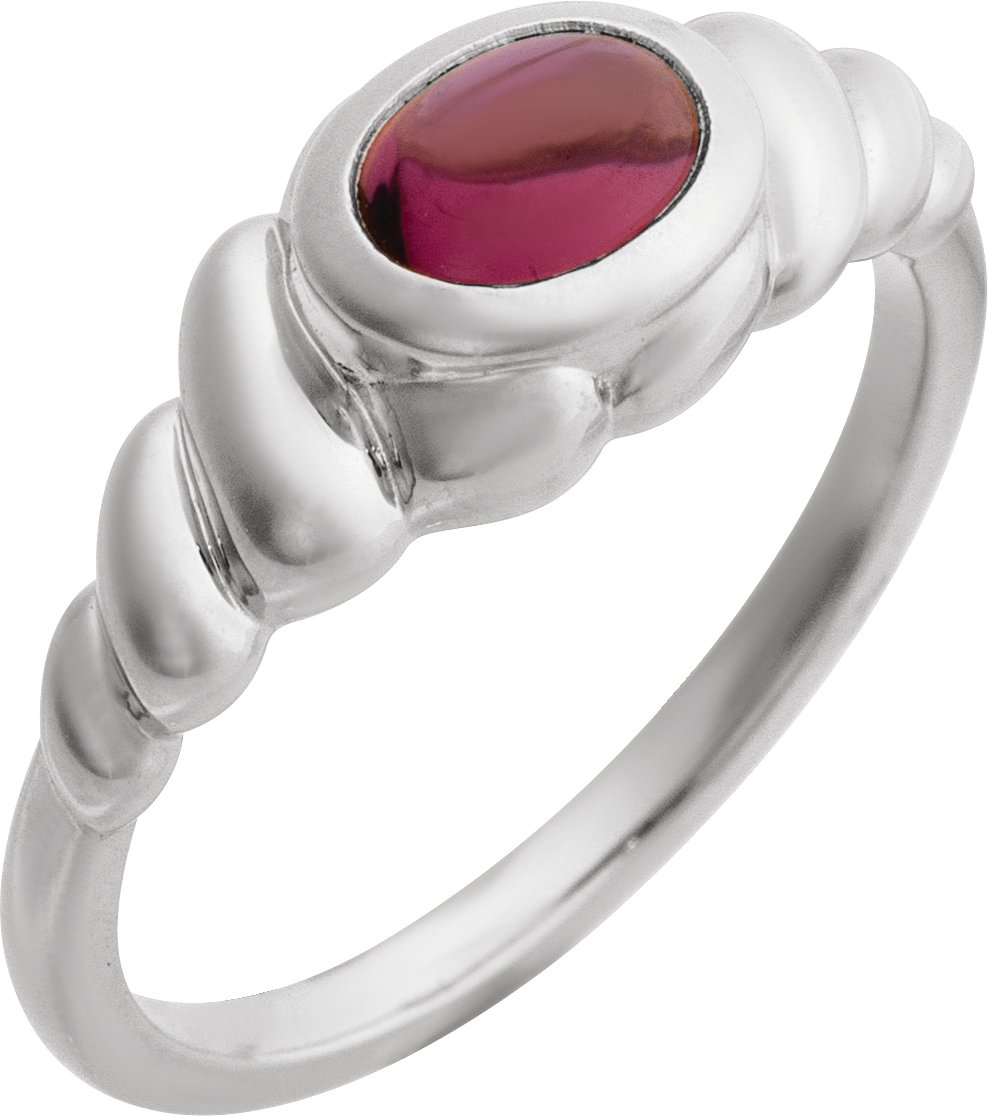 Bezel-Set Puffed Cabochon Ring