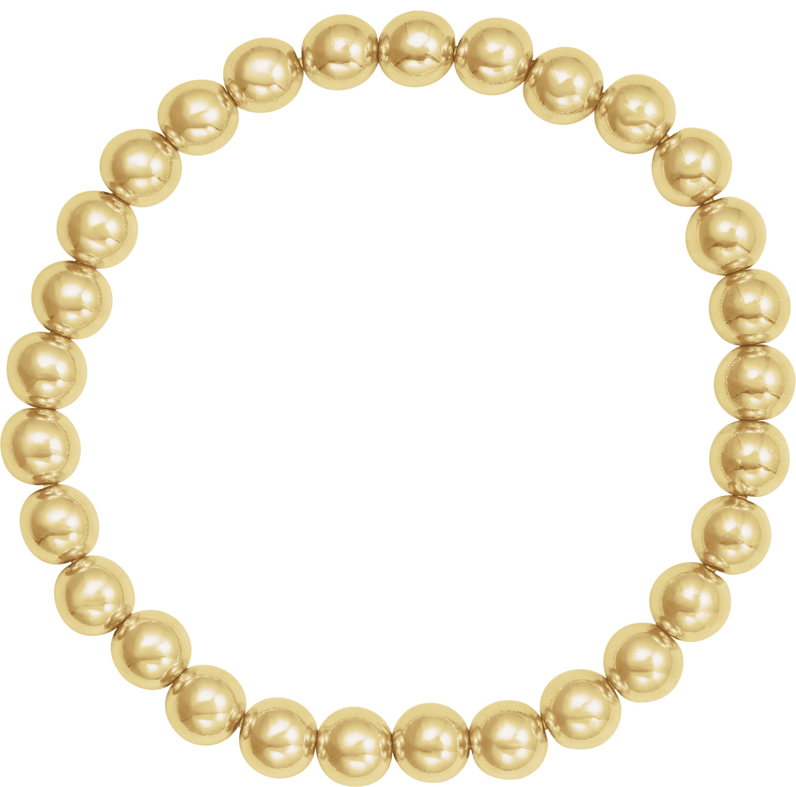 14K Yellow Gold-Filled 6 mm Elastic Bead 6 1/2 Bracelet