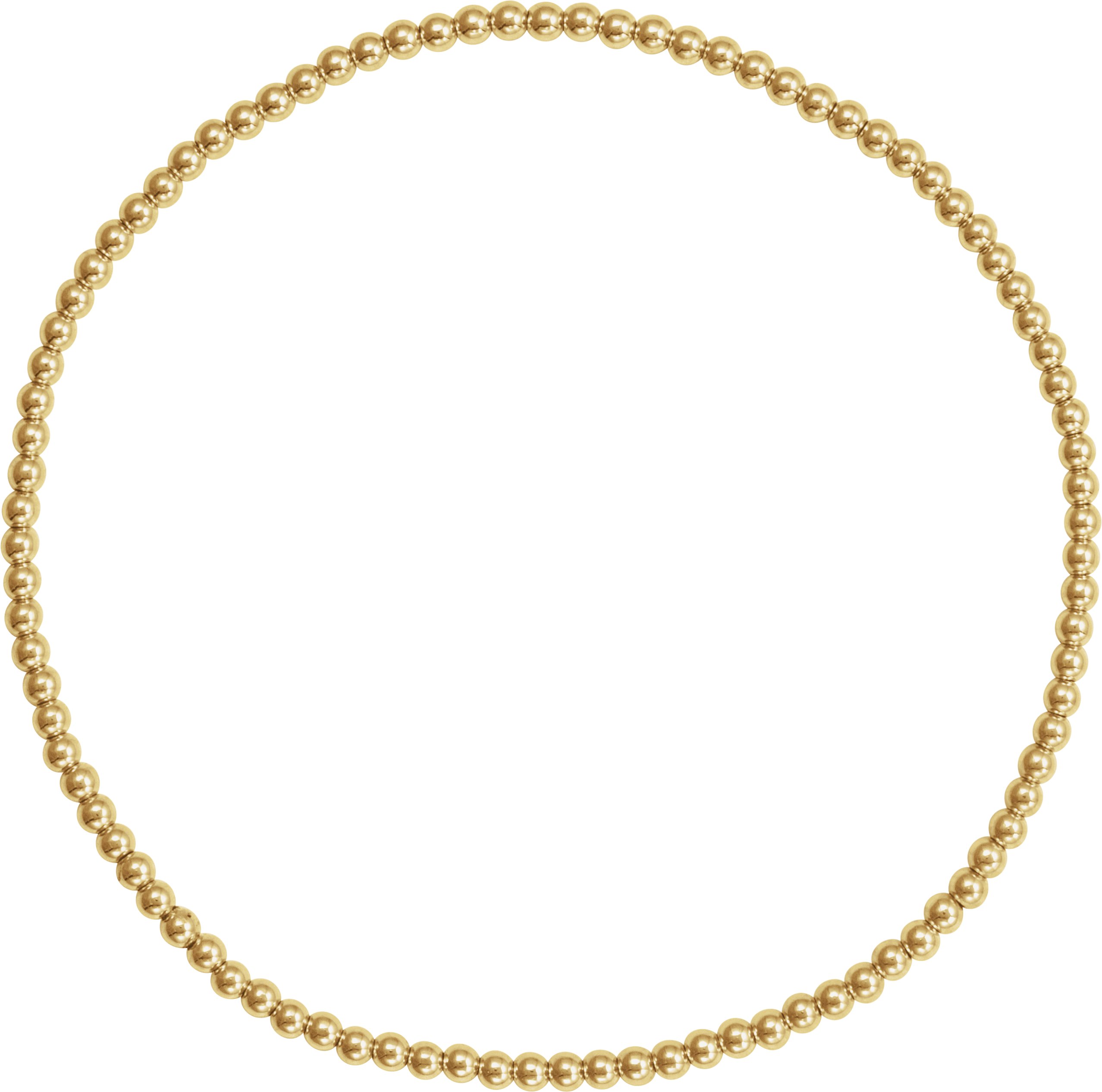 14K Yellow Gold-Filled 2 mm Elastic Bead 6 1/2