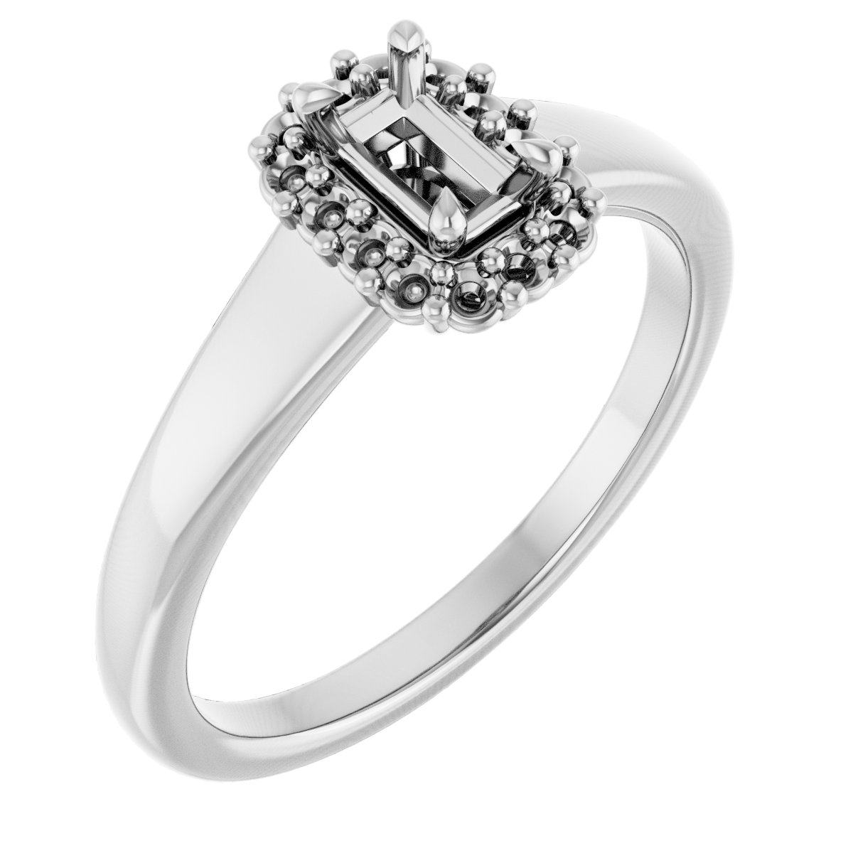 Claw-Prong Halo-Style Engagement Ring