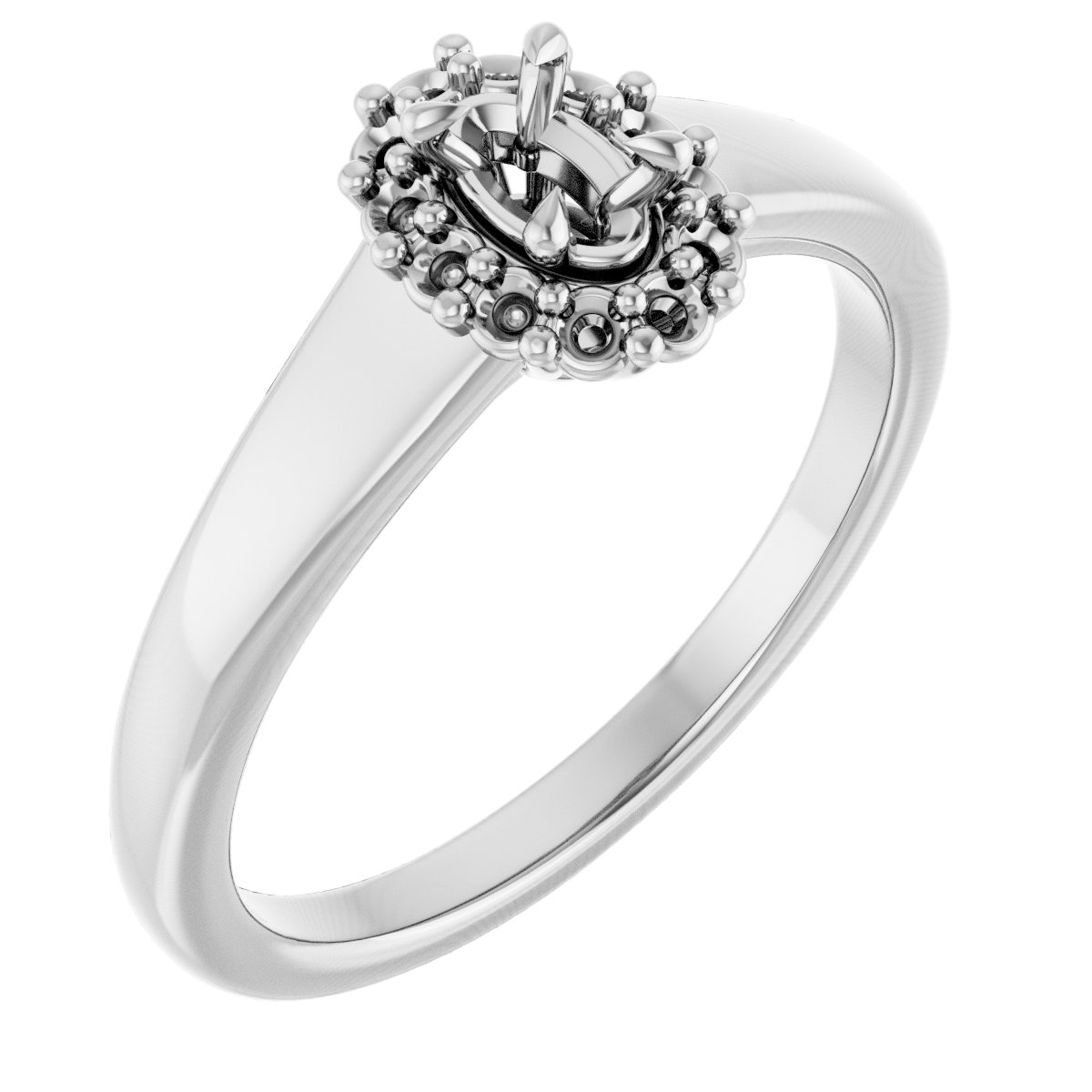 Claw-Prong Halo-Style Engagement Ring