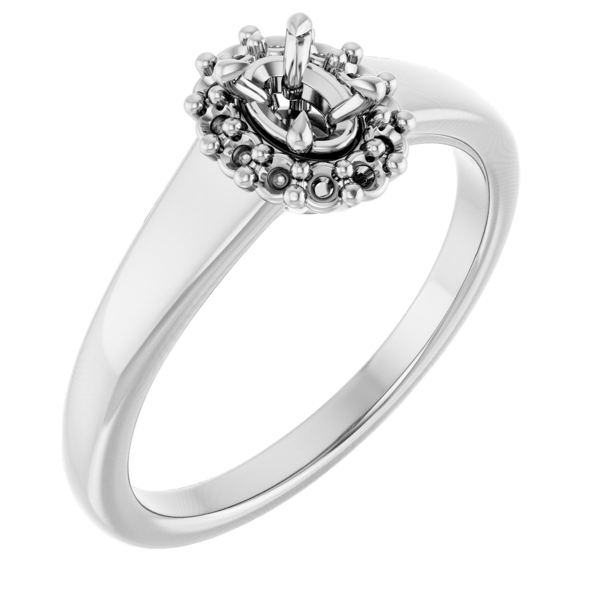 Claw-Prong Halo-Style Engagement Ring