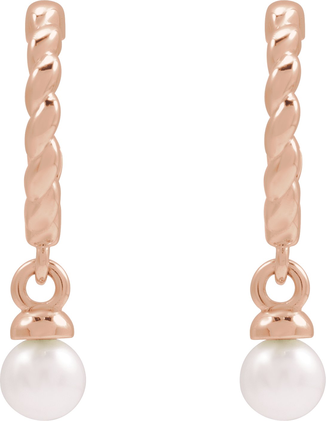 Alternative view of Pearl Hoop Earrings