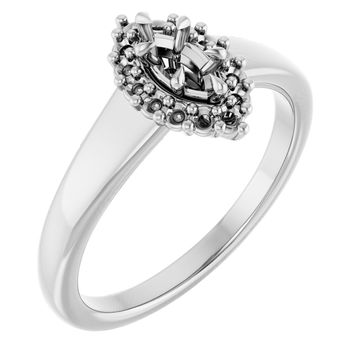 Claw-Prong Halo-Style Engagement Ring