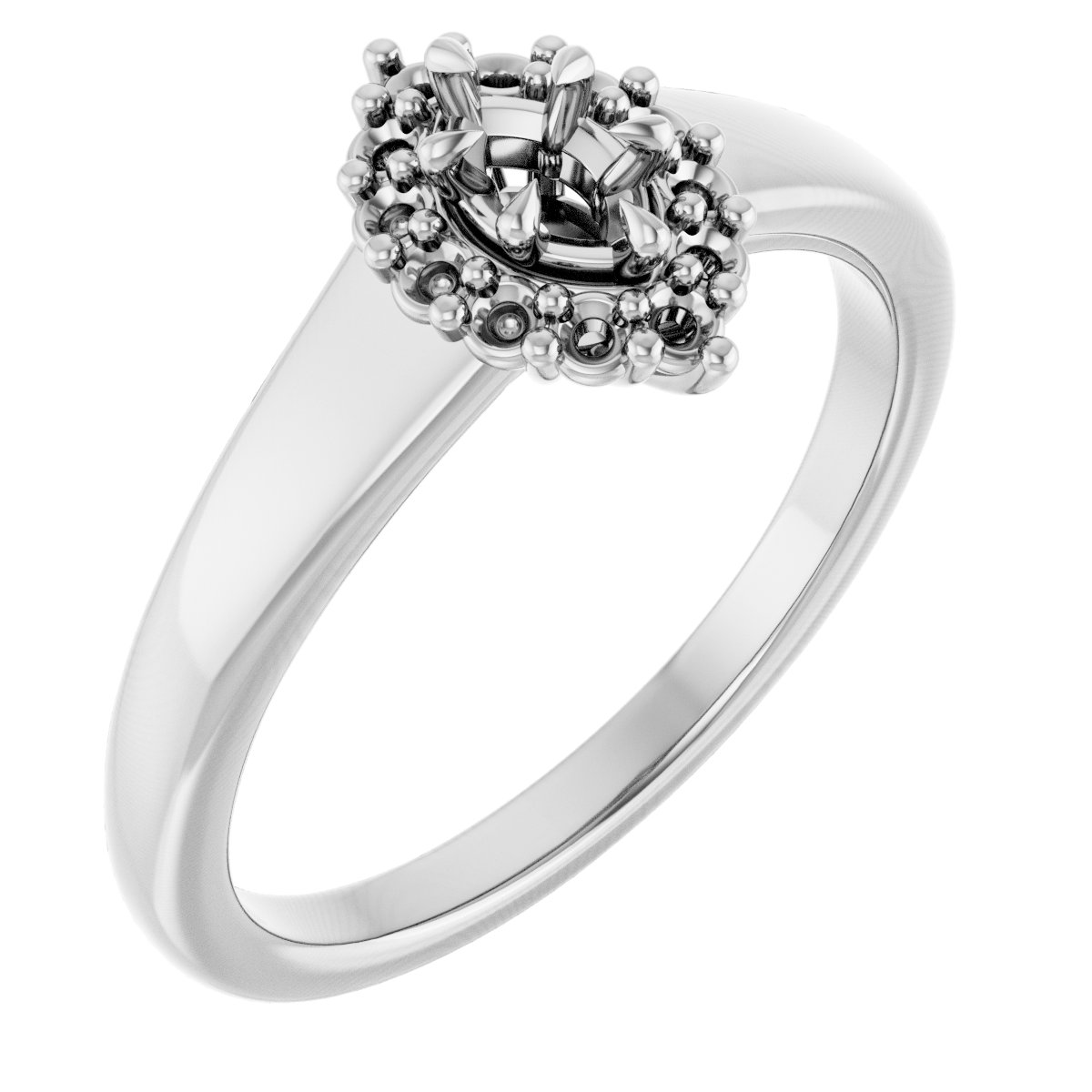 Claw-Prong Halo-Style Engagement Ring
