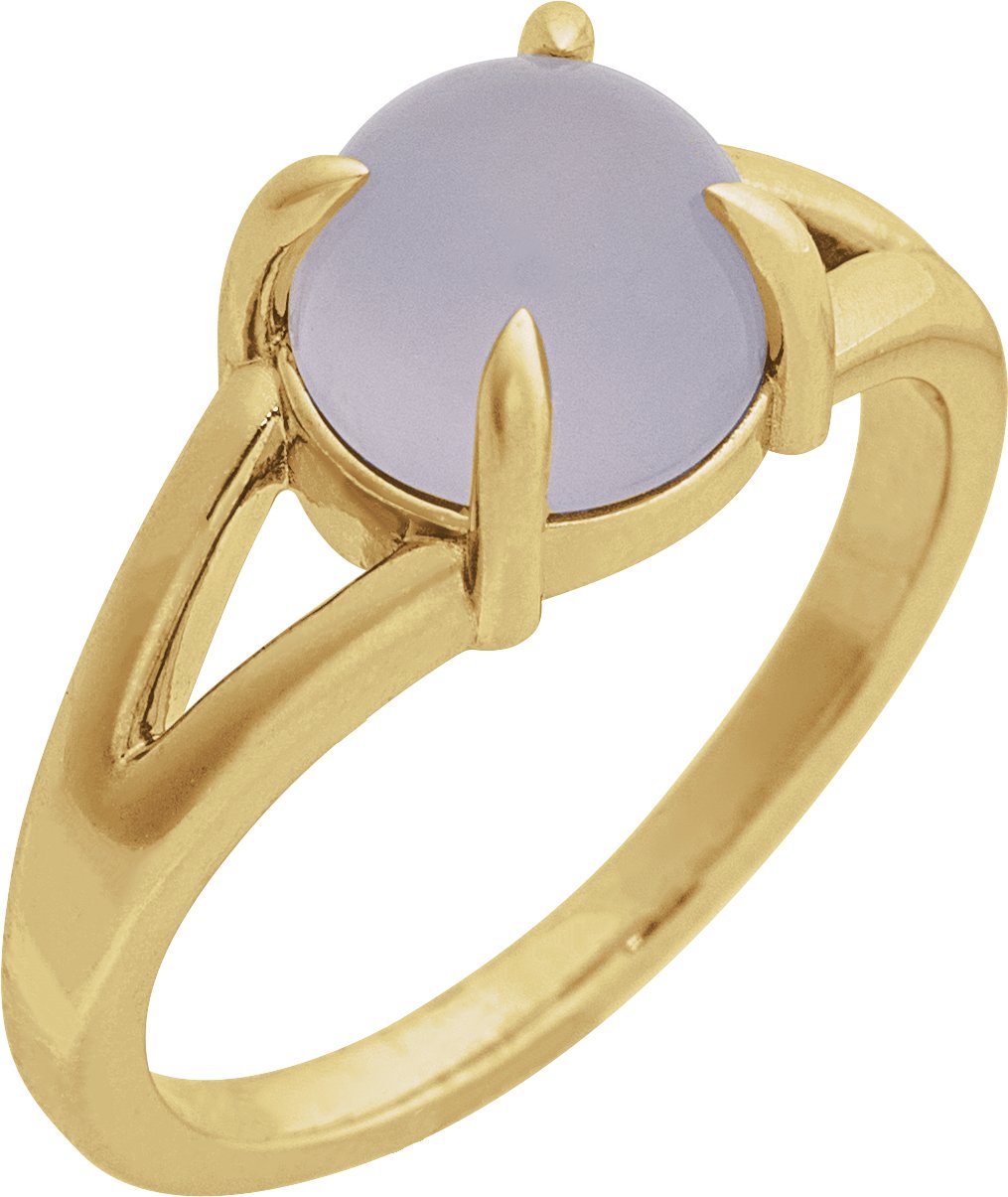 14K Yellow Natural Chalcedony Cabochon Ring Ref 22391685