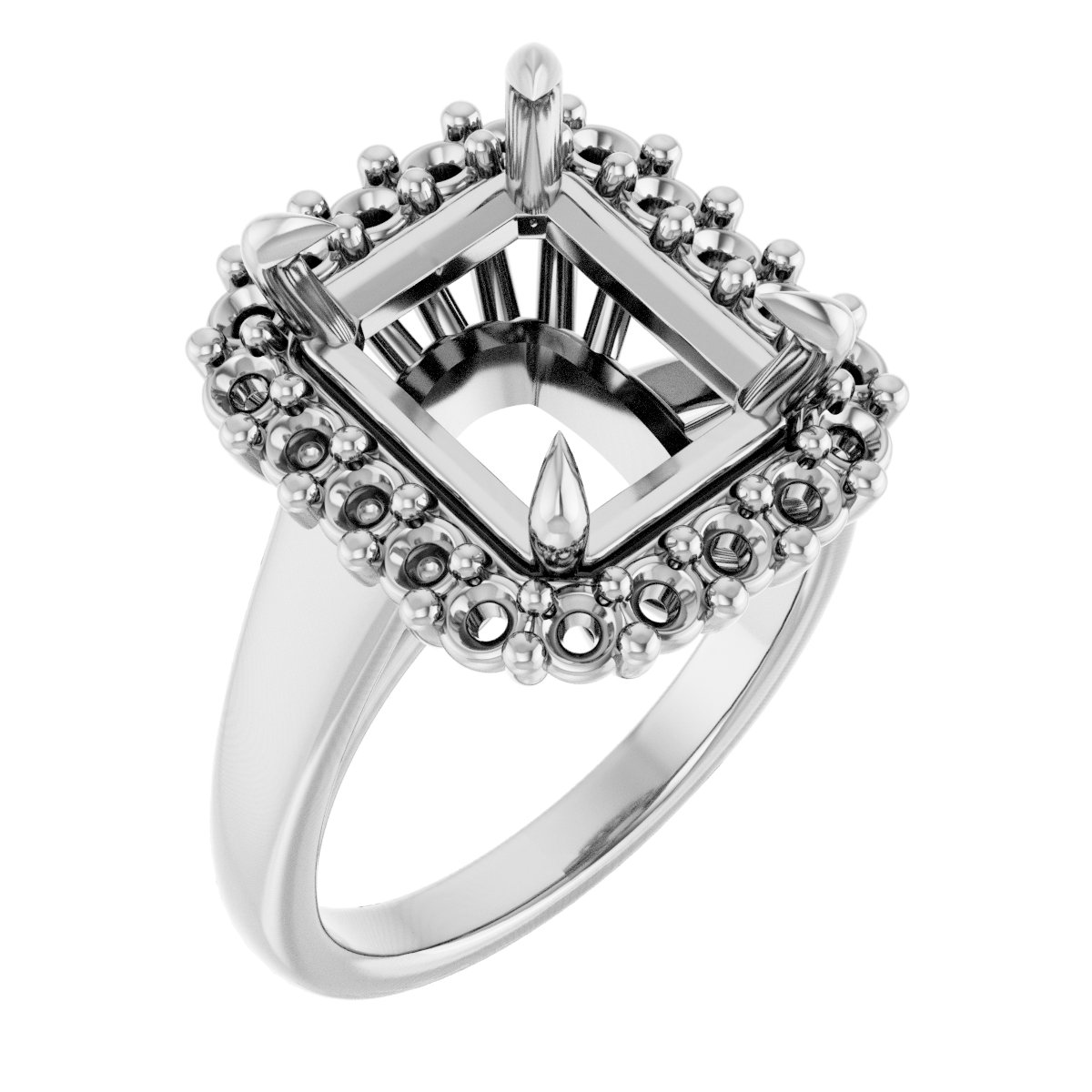 Claw-Prong Halo-Style Engagement Ring