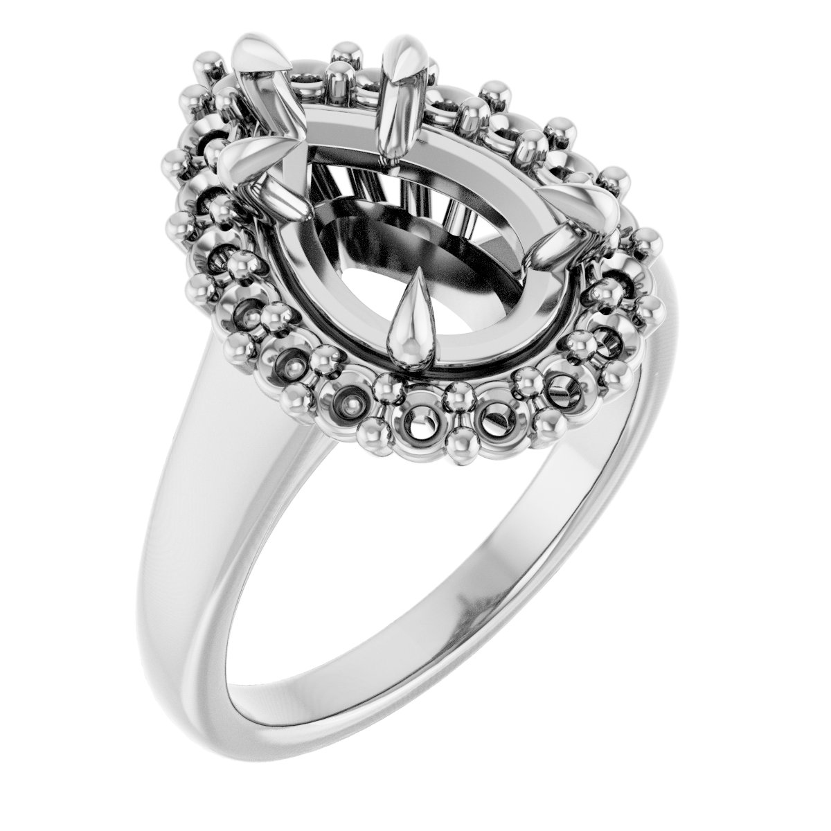 Claw-Prong Halo-Style Engagement Ring