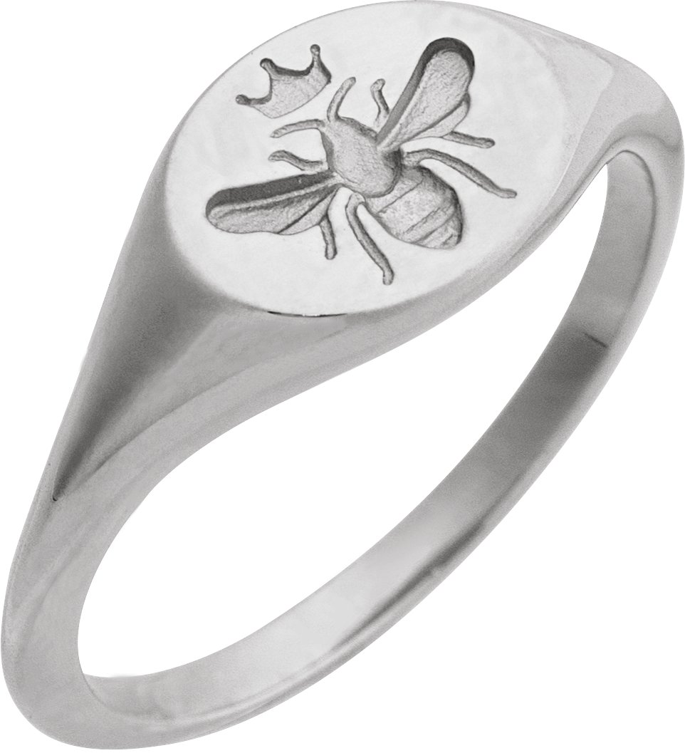 Sterling Silver Intaglio Bee Signet Ring