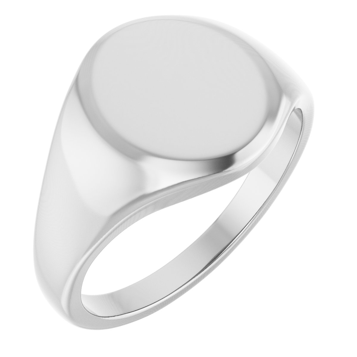 Sterling Silver 14.6x12.1 mm Oval Signet Ring