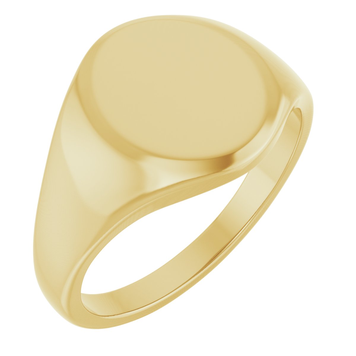 14K Yellow 14.6x12.1 mm Oval Signet Ring