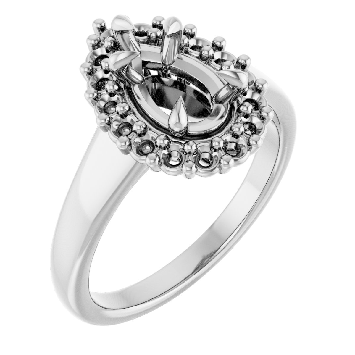 Claw-Prong Halo-Style Engagement Ring