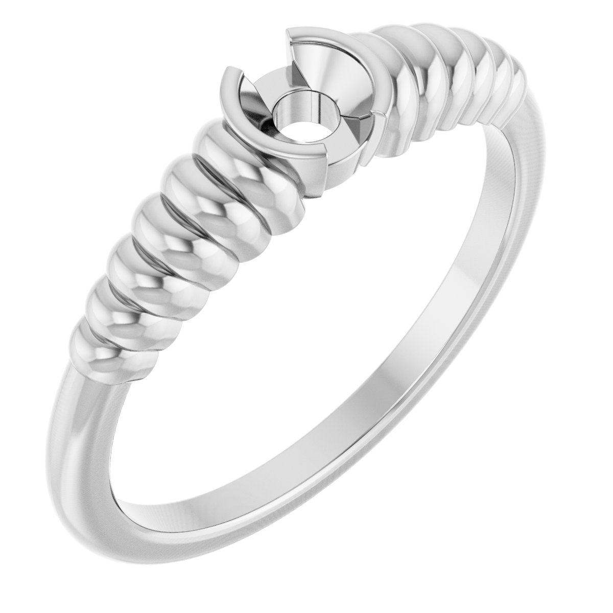 Half-Bezel Solitaire Ring