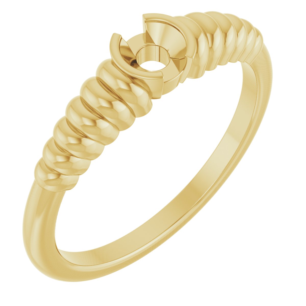 Half-Bezel Solitaire Ring