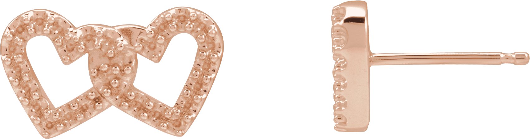 Interlocking Heart Stud Earrings
