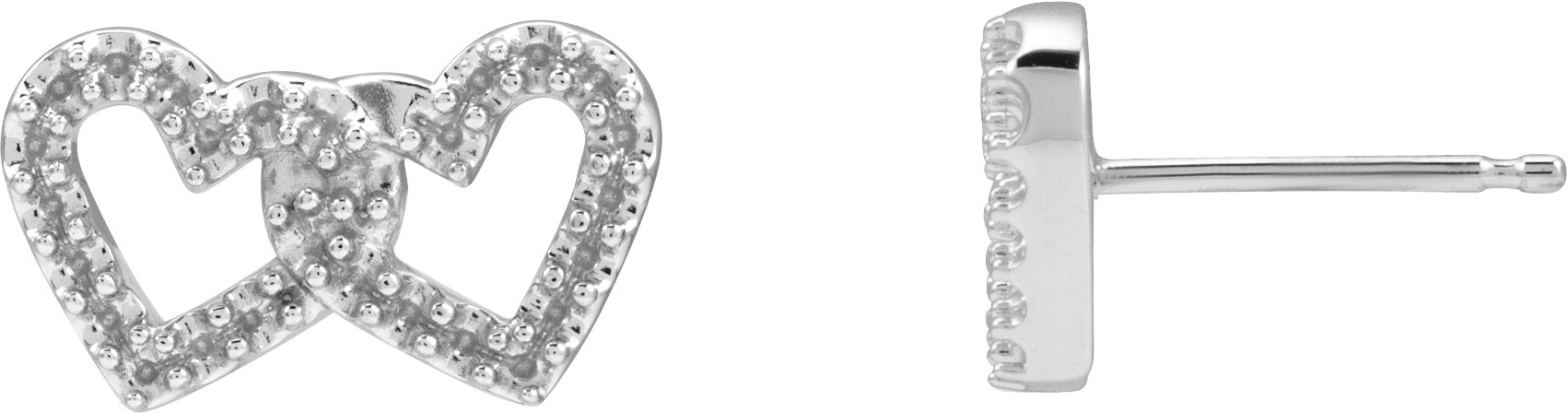 Interlocking Heart Stud Earrings