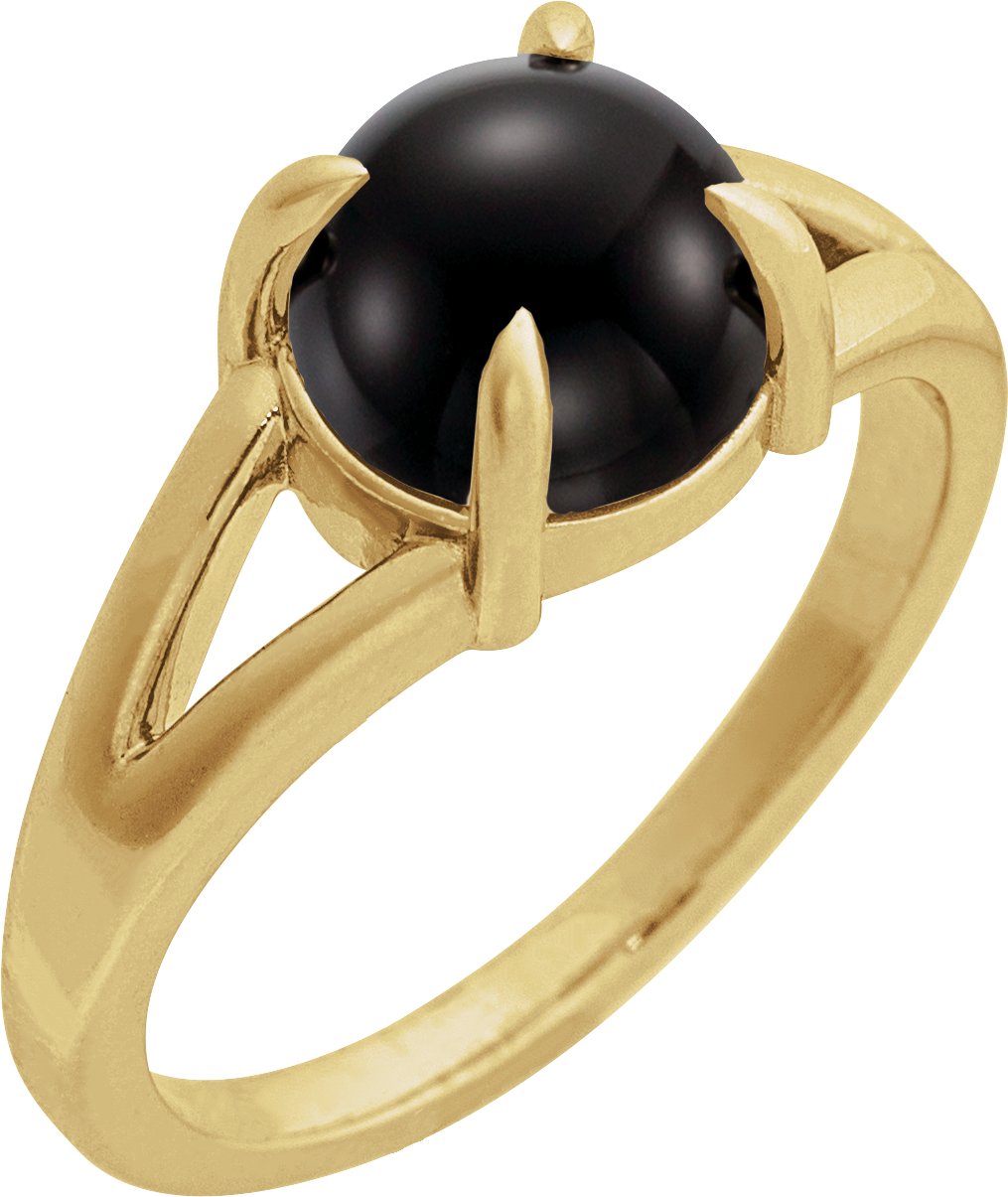 14K Yellow Natural Onyx Cabochon Ring Ref 22391742