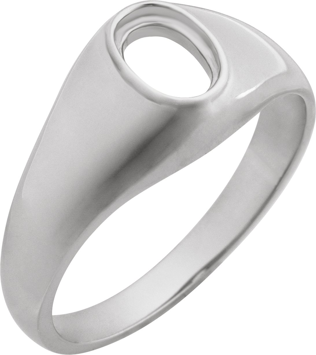 14K White 7x5 mm Oval Ring Mounting