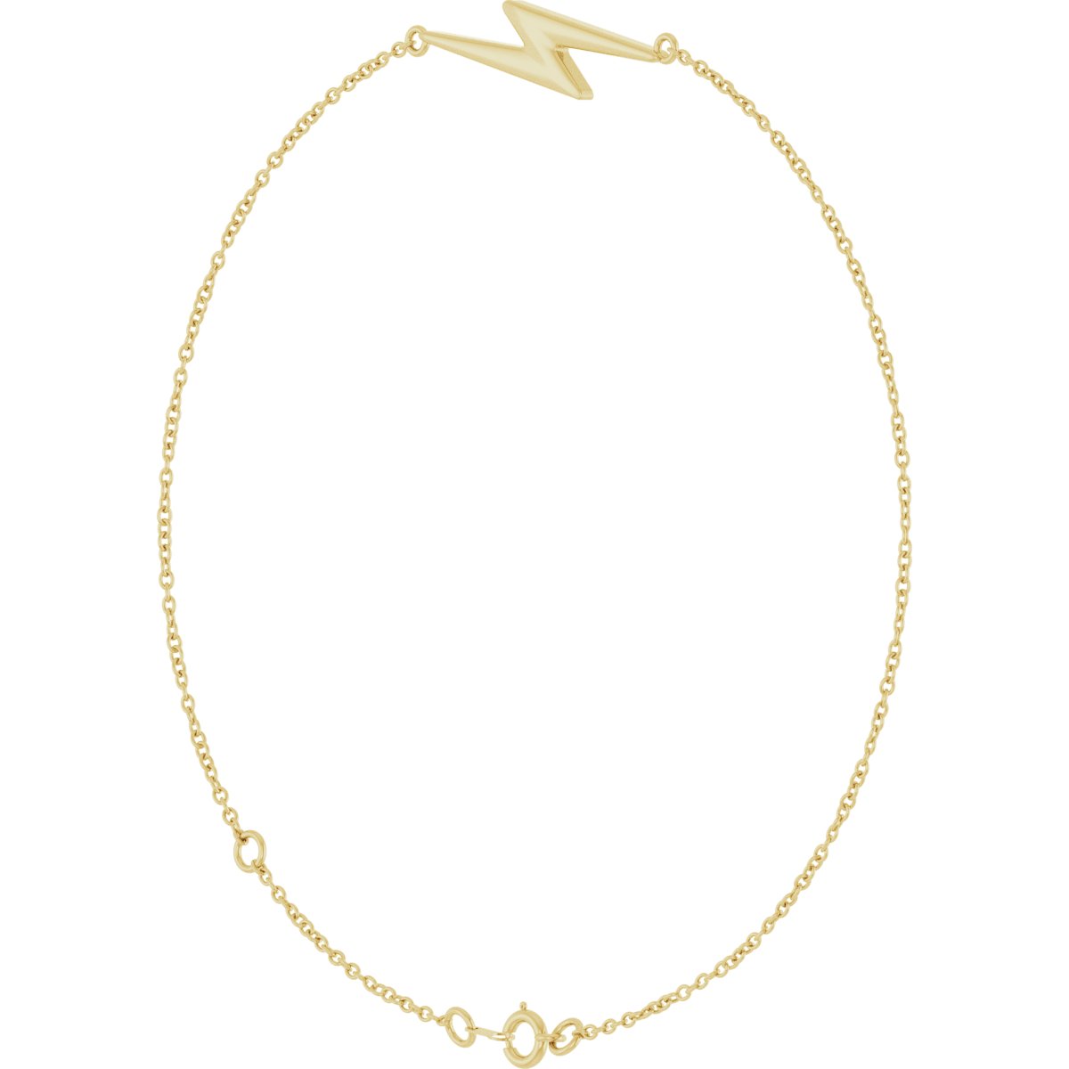 14K Yellow Gold Lightning Bolt Link 6 1/2-7 1/2 Bracelet