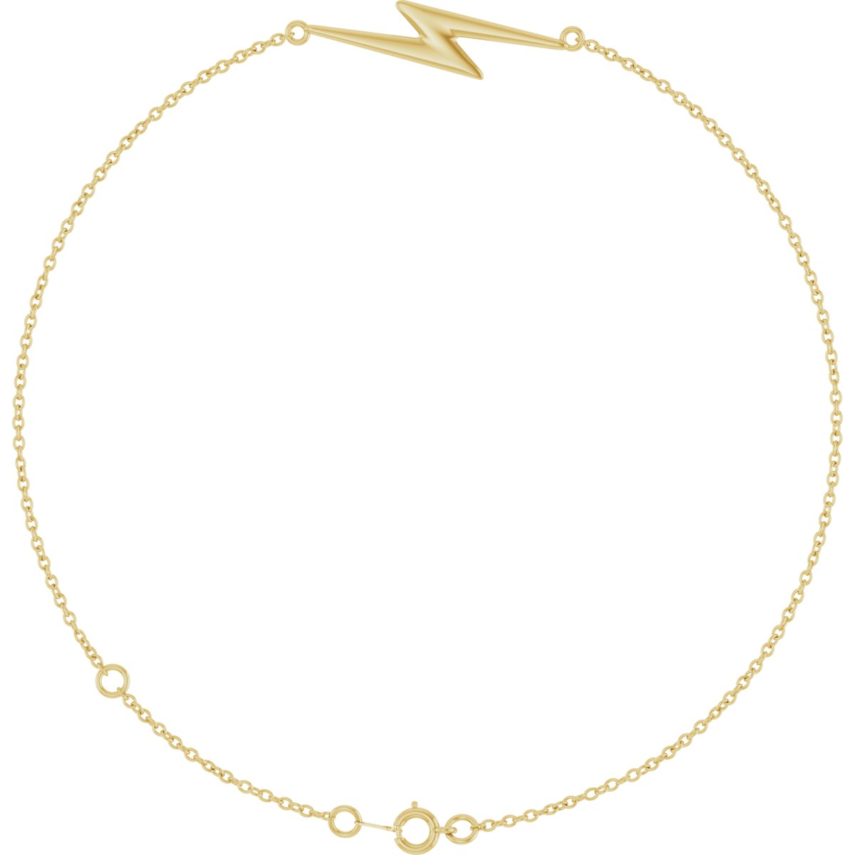14K Yellow Gold Lightning Bolt Link 6 1/2-7 1/2 Bracelet