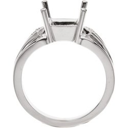 Ring Mounting for Princess - Cut Gemstone