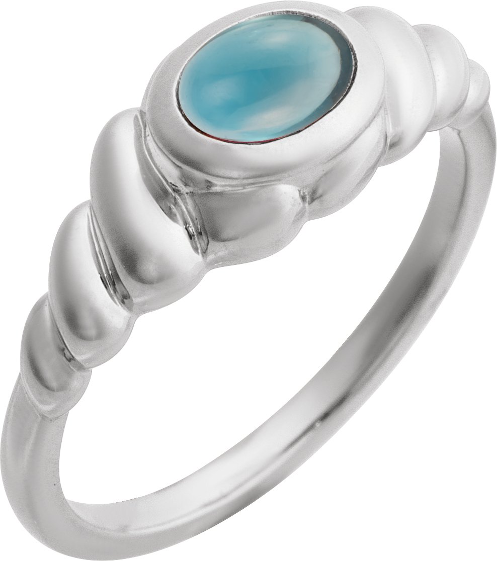 Bezel-Set Puffed Cabochon Ring