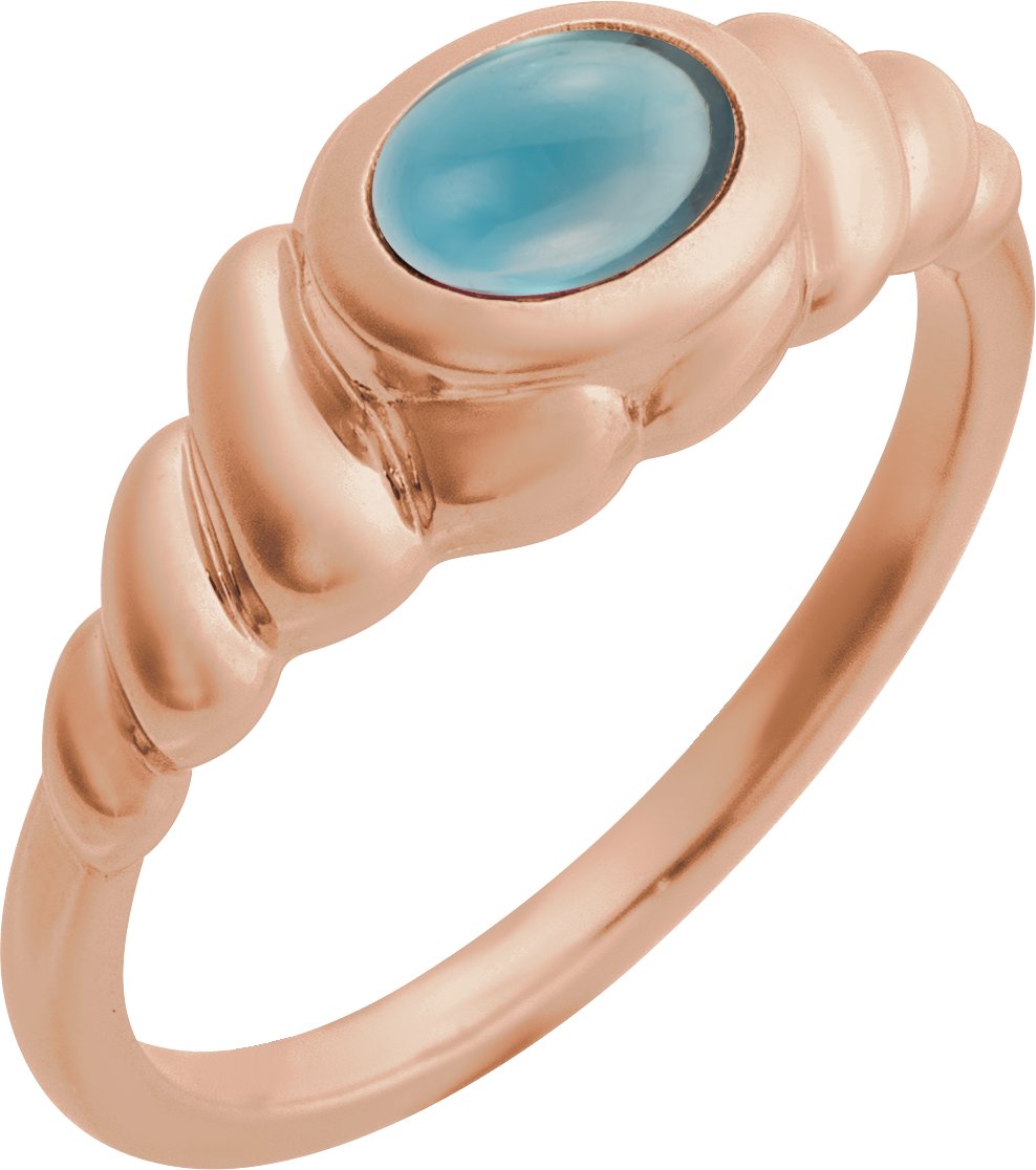 Bezel-Set Puffed Cabochon Ring