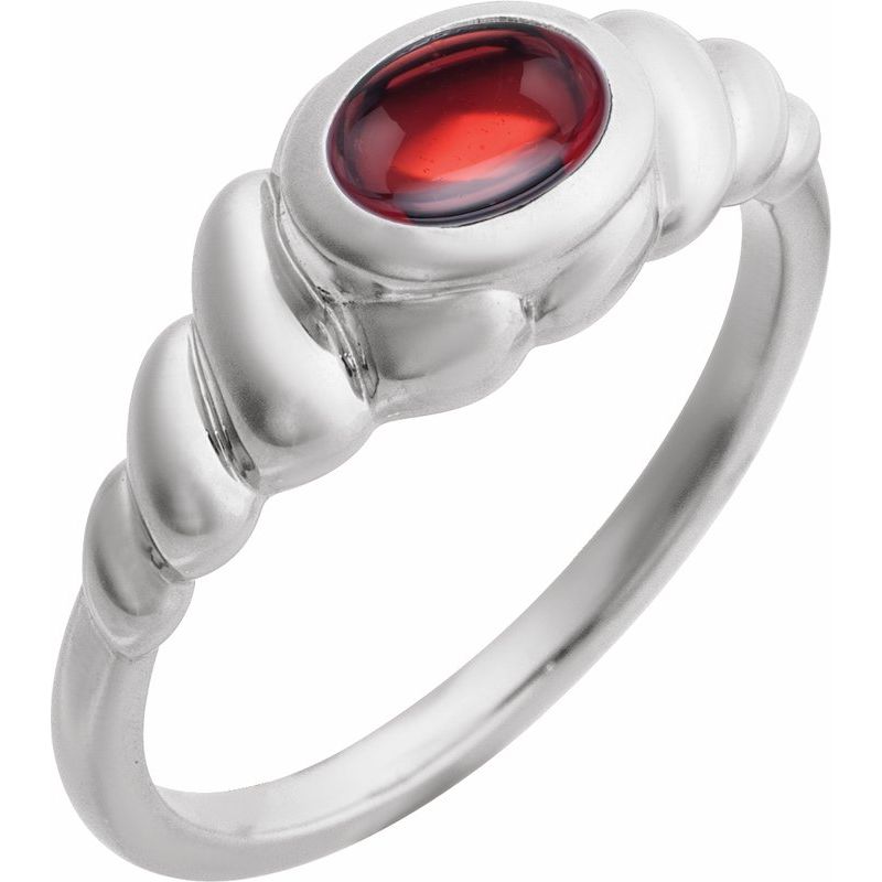 Bezel-Set Puffed Cabochon Ring