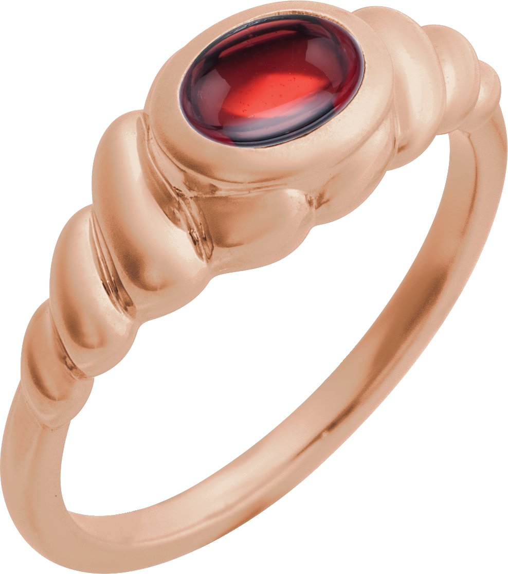 Bezel-Set Puffed Cabochon Ring