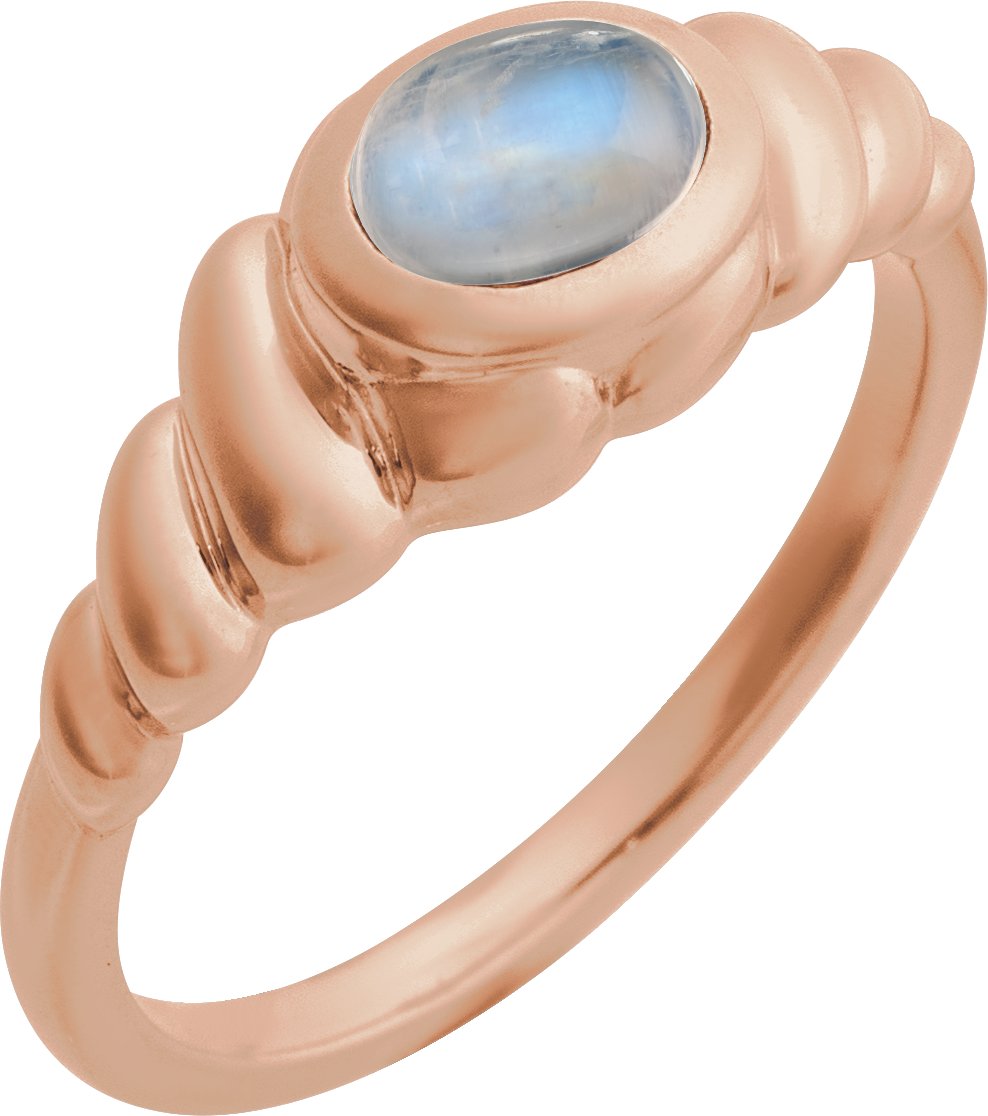 Bezel-Set Puffed Cabochon Ring