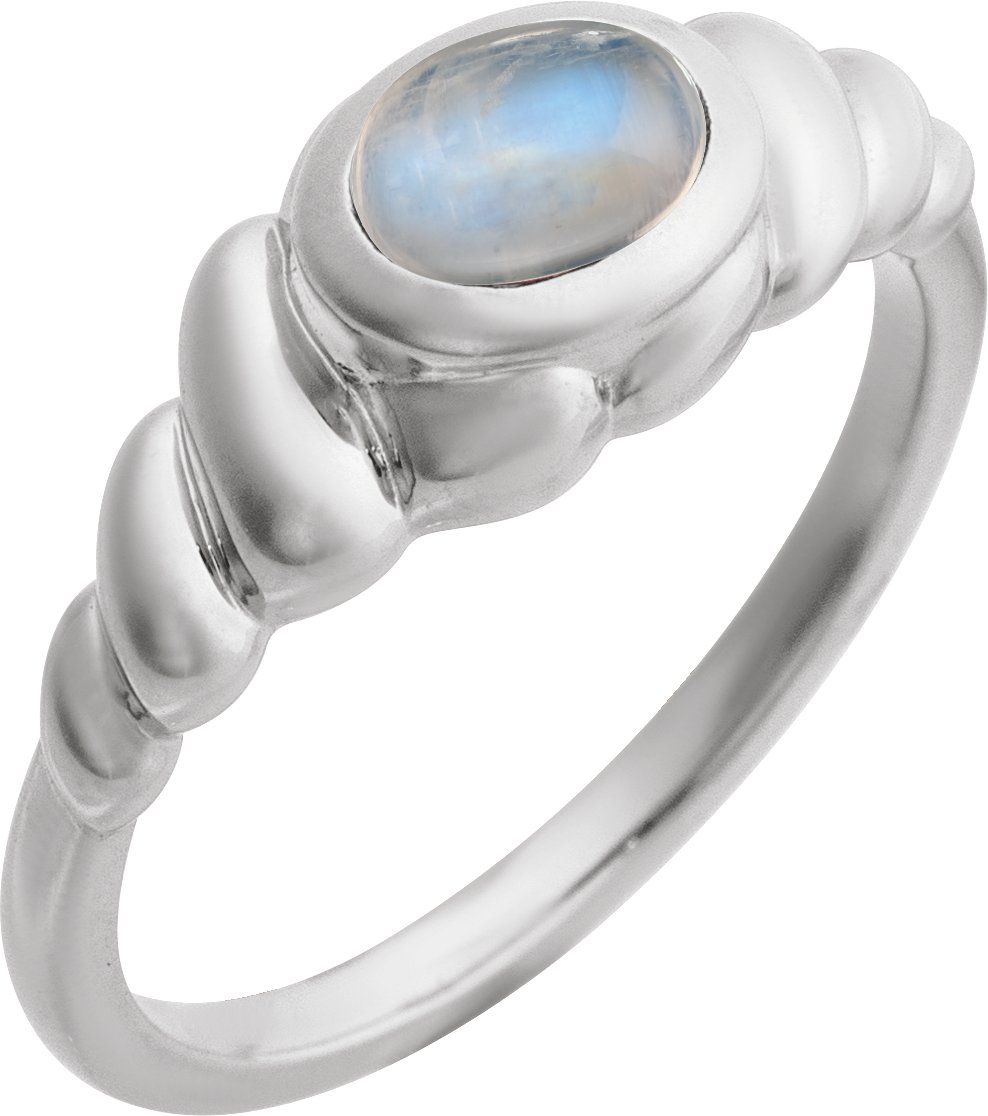 Bezel-Set Puffed Cabochon Ring