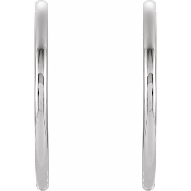 14K White 38 mm Hinged Hoop Earrings