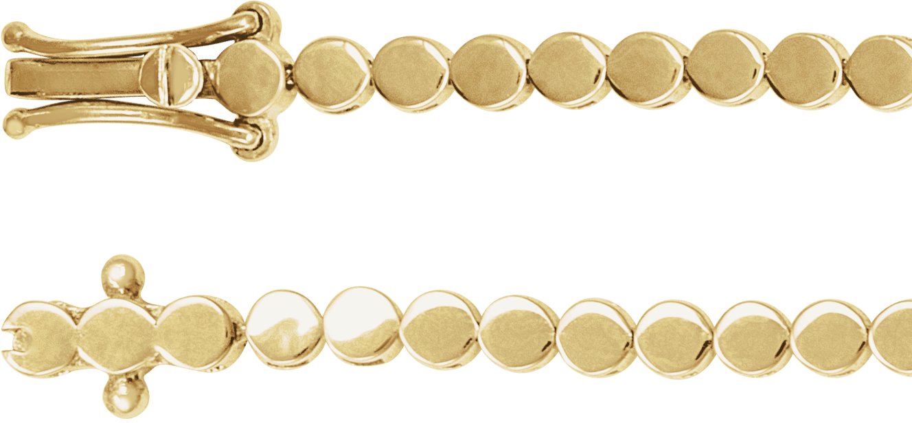 14K Yellow Geometric Line 7 Bracelet