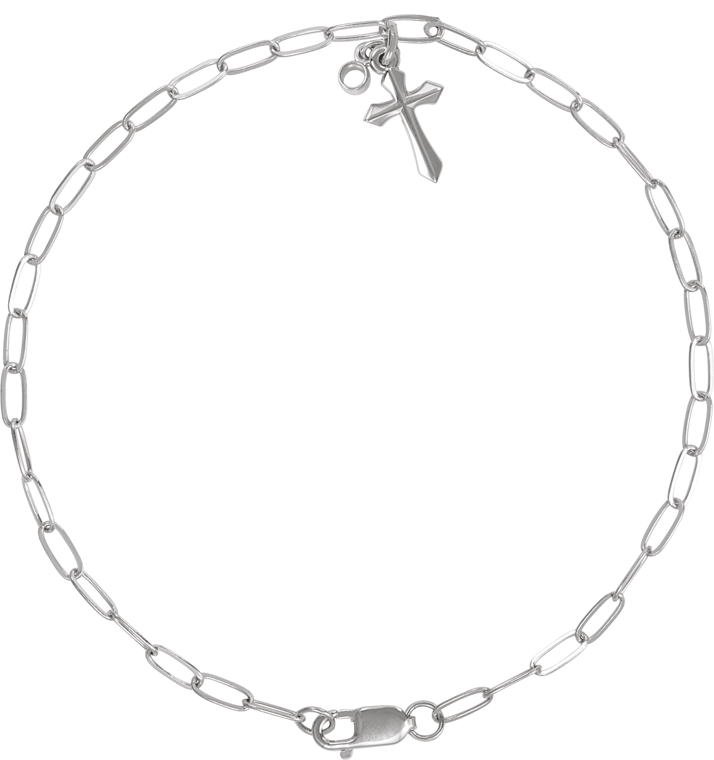 14K White Accented Cross Charm 7