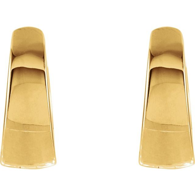 14K Yellow 10.25 mm Tapered Huggie Earrings