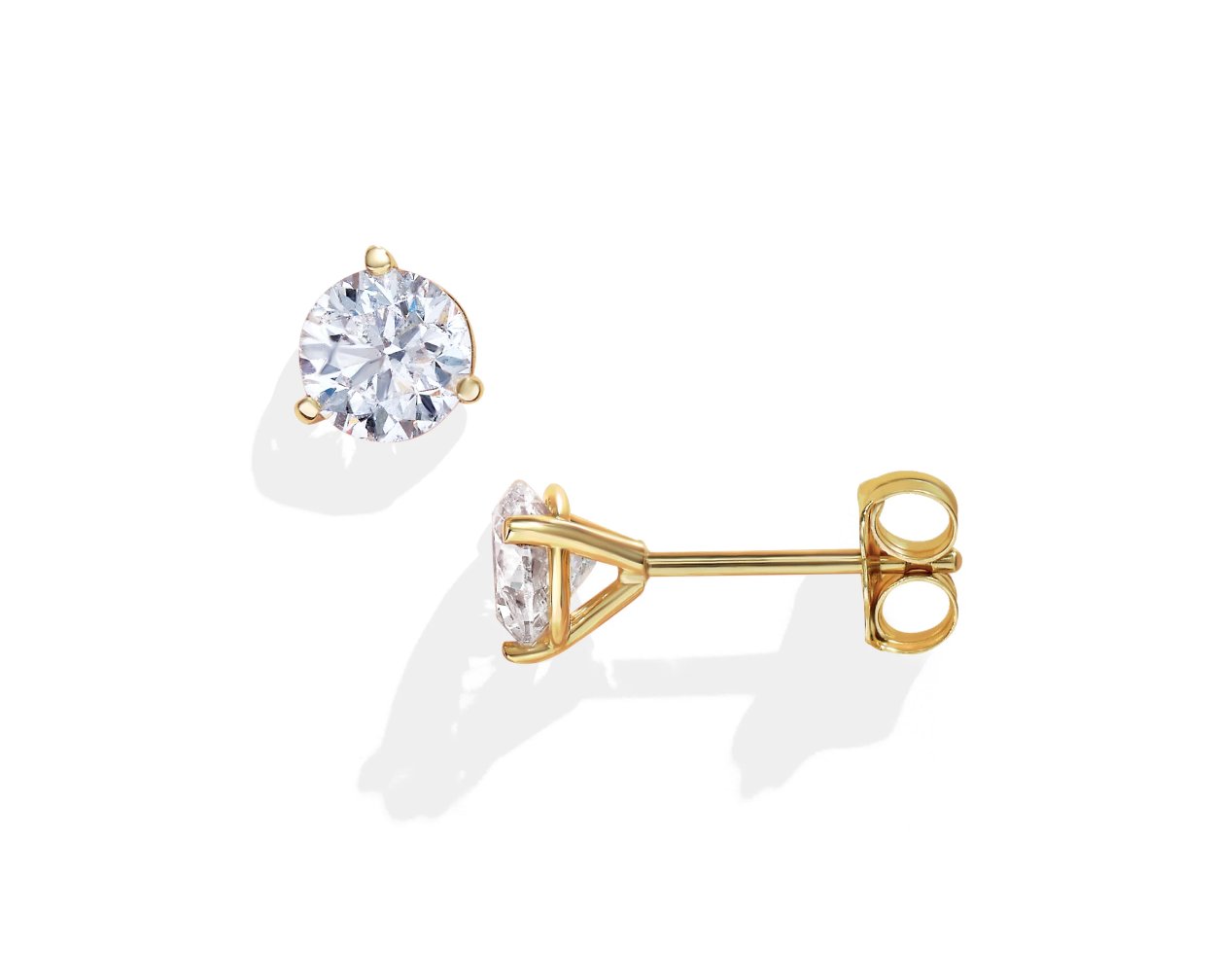 Gold Diamond Stud Earrings