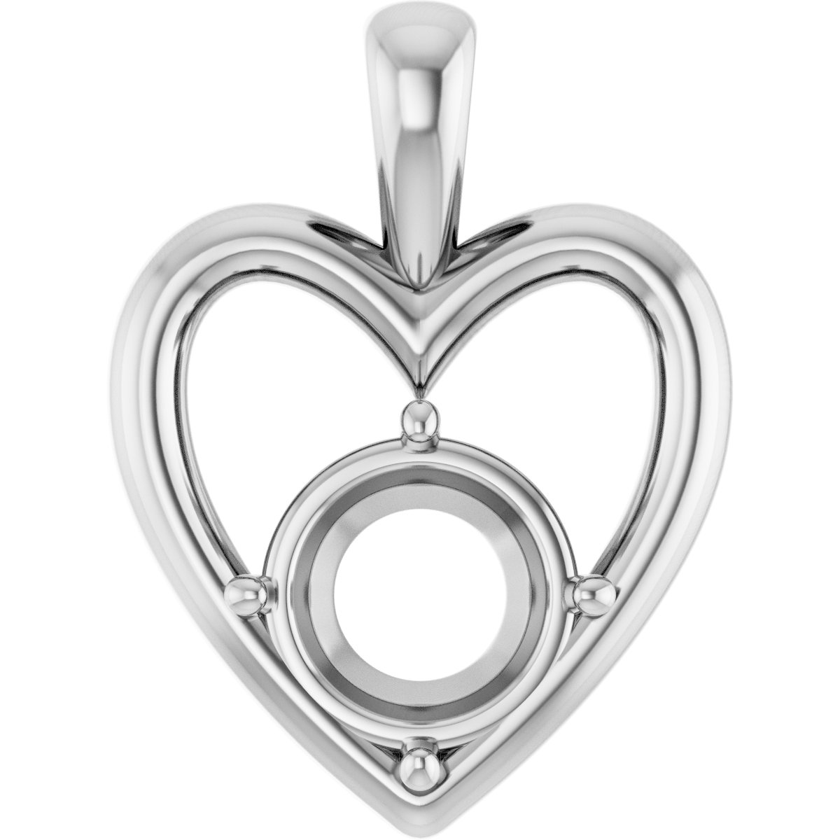 Solitaire Heart Pendant