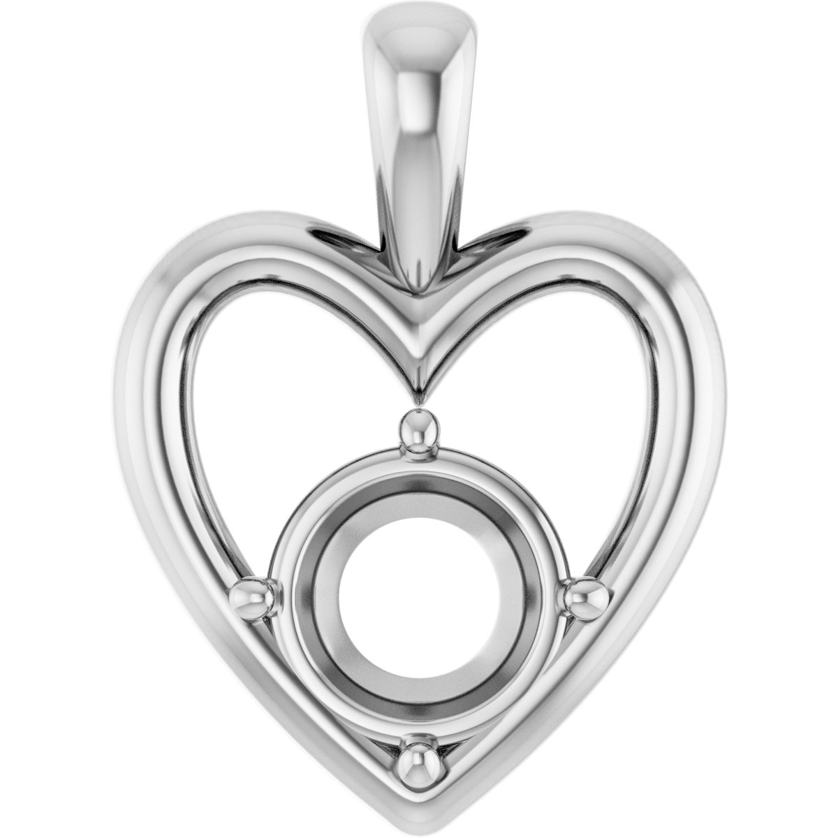 Solitaire Heart Pendant