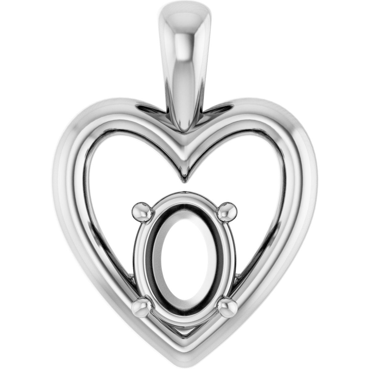 Solitaire Heart Pendant