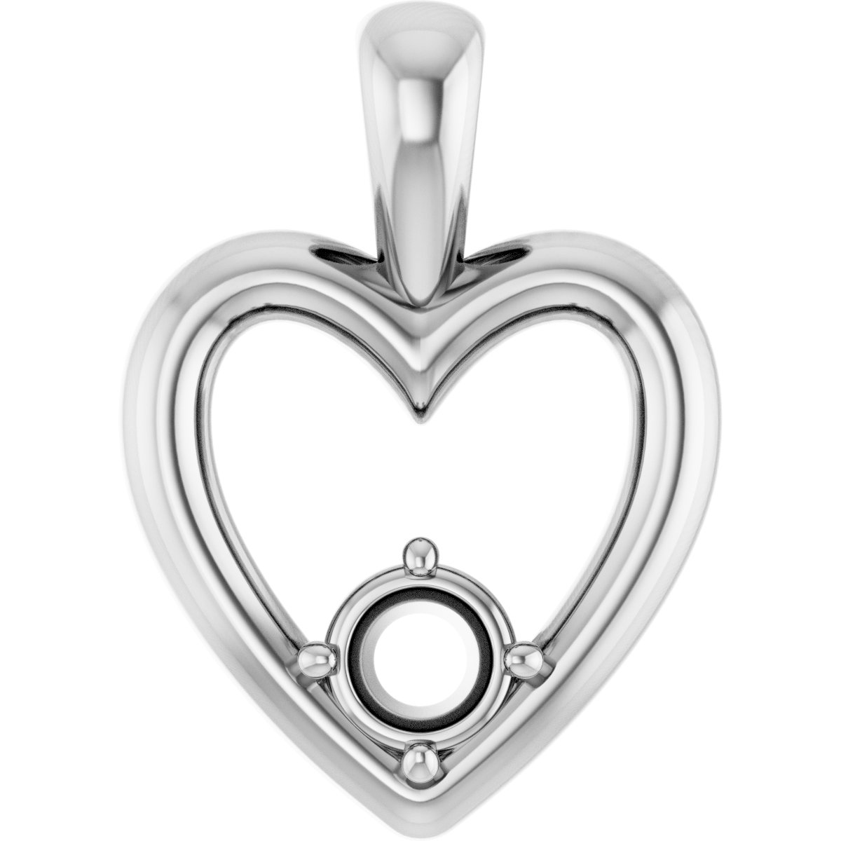 Solitaire Heart Pendant