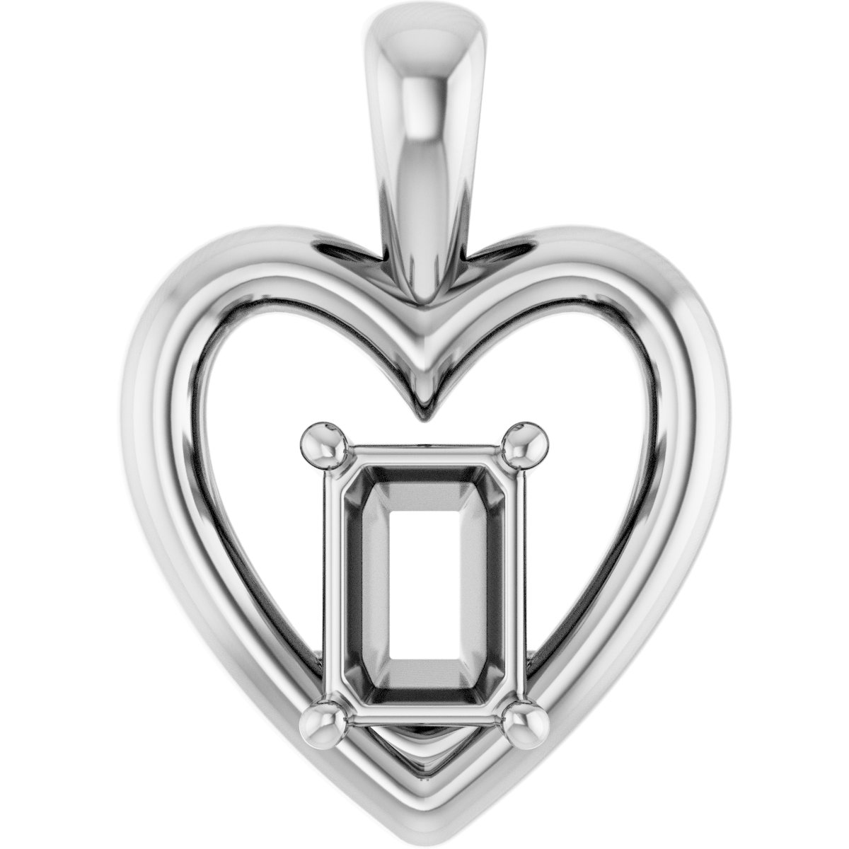 Solitaire Heart Pendant